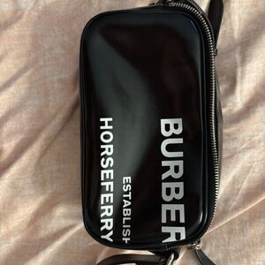 Burberry Canvas Horseferry Print Micro Black Bag